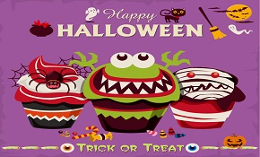 Halloween monster Cup Cake vector